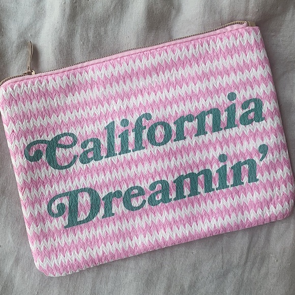 Saks Fifth Avenue Handbags - New Pink and Green Cosmetic Bag